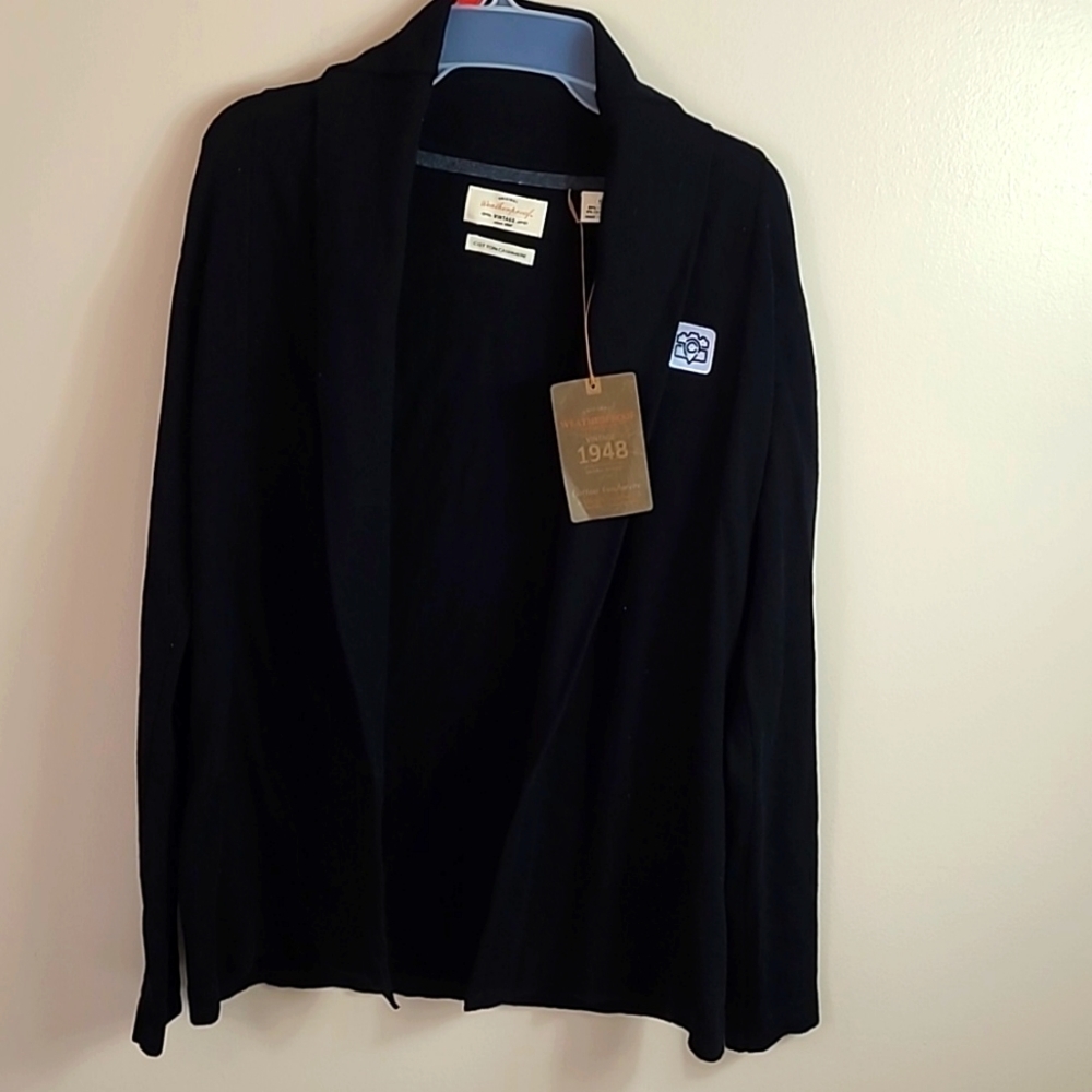 Weatherproof vintage black cardigan  Cotton Cashmere Blend Career Wear size S